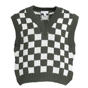 Topshop Checkered Sweater Vest